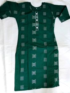 Green Printed Kurta