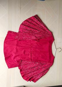 Maroon Polka Dot Blouse