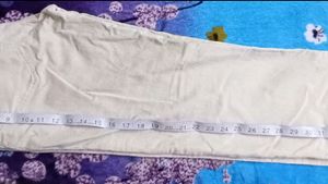 Unisex Corduroy Cream Pant For Formal &amp; Casual Loo