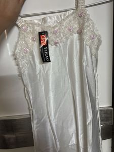 New Satin White Slip Dress