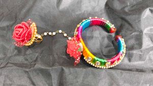 Traditional Pocha Style Bracelet With Ring 1 Pcs