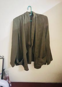 Olive Shrug With Same Fabric Belt