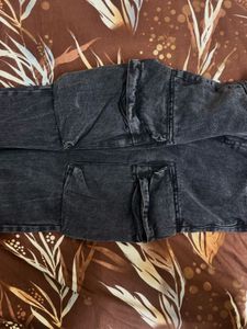 Washed Black Cargo Jeans | Loose Fit | Like New