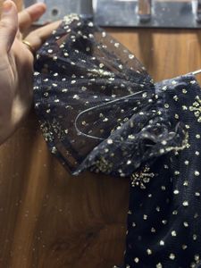 Girls&#39; Black &amp; Gold Frock Dress