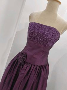 Elegant Purple Strapless Dress