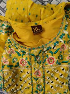 Yellow Embroidered Kurta