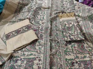 Heavy Cotton Silk Type Material With Full Rajastan