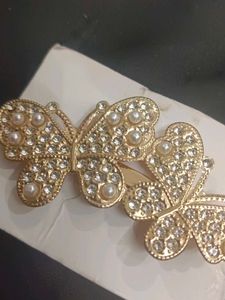 Butterfly Hair Clip with Pearls