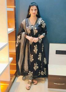 Black Anarkali Dress Set