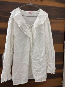 White Ruffle Blouse