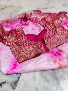 Royal Banarasi Tie-Dye Silk Saree with Heavy Zari