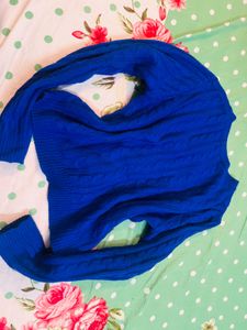 Blue Cable Knit Sweater