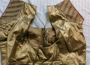 Elegant Pink and golden heavy saree