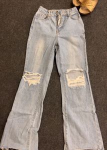 Ripped Flare Jeans