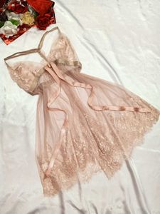 🌺Pink Peach Lace Babydoll Lingerie🌺