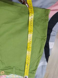 Green Coloured Low Waist Shorts.