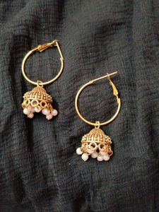 Gold Jhumka Earrings