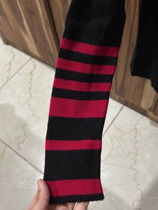 Striped Sleeve Knit Sweater