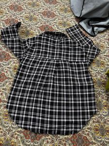 Black &amp; White Checkered Shirt | XXL