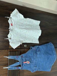 Cute Denim Dress &amp; Tee Set