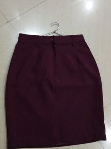Burgundy Mini Skirt
