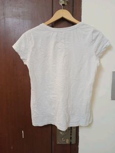 MAX Graphic Printed White T-shirt, Size - S