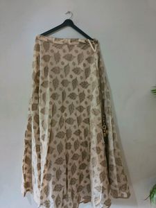 Off-white With Golden Work Ethnic Skirt
