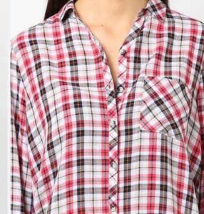 Unisex Checked Spread Collar Shirt🫶🏻