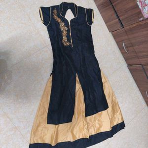Elegant Black & Gold Anarkali Suit