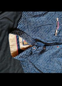 Patterned Blue Shirt