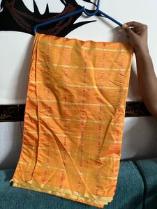 Orange Art Silk Saree