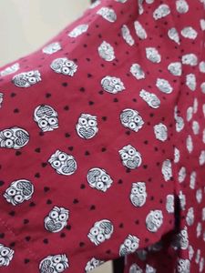 Owl Print Top Blouse