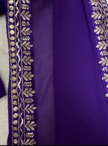 Purple Sequins Embroidered Kurta Set