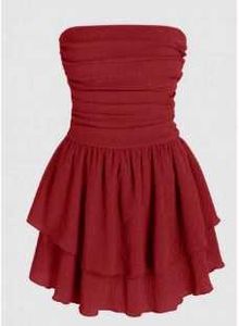 XL Red Mini Ruched Dress
