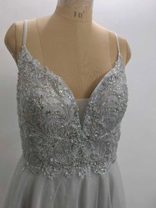 Silver Sequin Tulle Party Dress