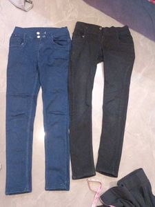 Dark Blue and blackDenim Jeans