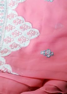 Pink amroydare Saree
