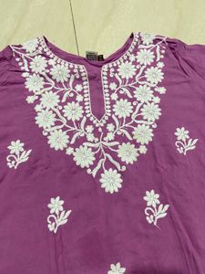 👗 Beautiful Purple Embroidered Kurti 👗
