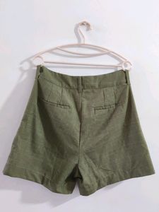 Olive Checked Shorts