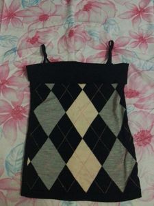 Aesthetic Argyle Print Tank Top