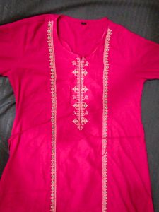 Pink Asymmetric Kurti