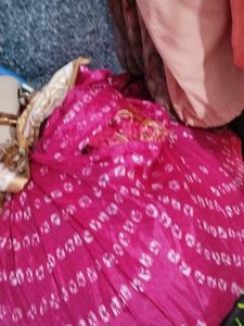 Pink Bandhani Saree