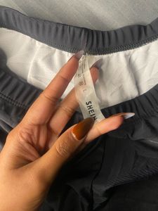 shein Cute Black Scalloped Shorts