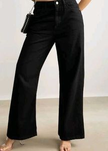 BLACK WIDE LEG JEANS