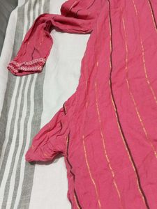 Max Branded Pink Neck Embroidered Kurta