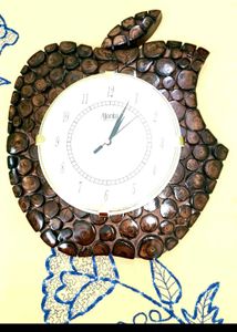 Apple Shaped Wooden Wall Clock