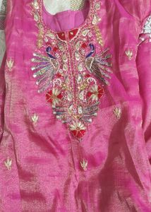 Pink Embroidered Kurti