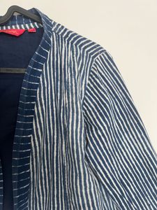 Indowestern Navy blue jacket With tassels XS