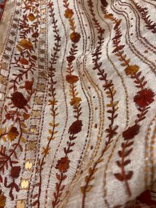 Phulkari hand Embroidered Heavy Silk  Dupatta