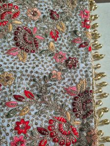 Girls&#39; Red Embroidered Sharara Suit